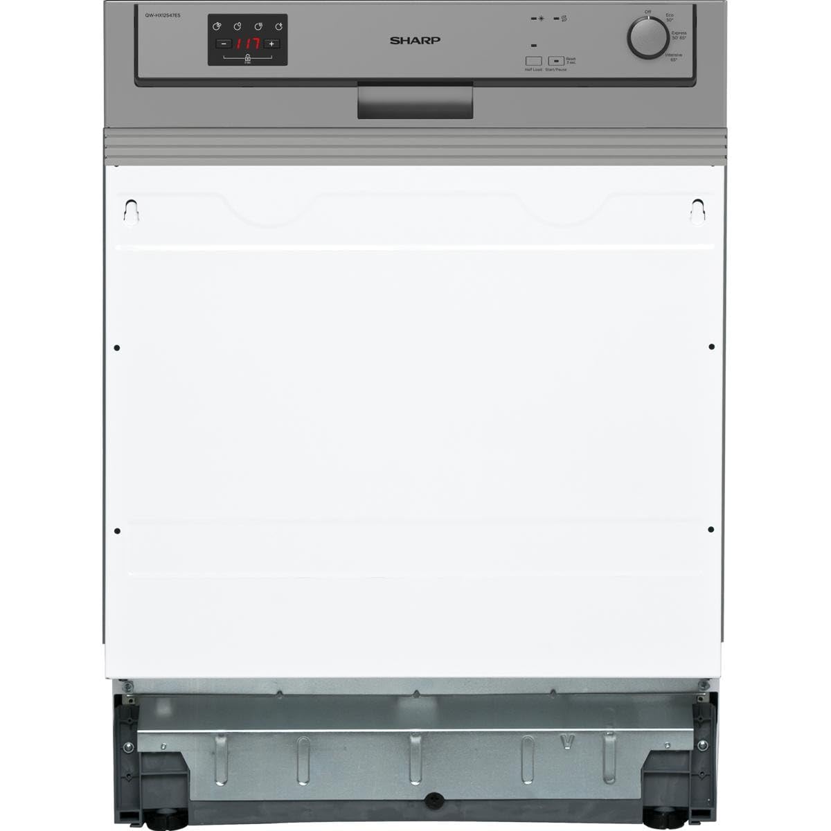 Sharp QW-HX12S47ES-DE Geschirrspüler Teilintegriert / 60 cm/E / 13 Maßgedecke / 3 Programme mit 50 min. Kurzprogramm/Edelstahl