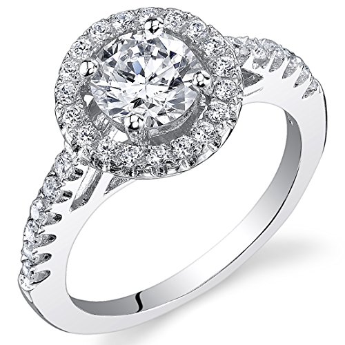 1.16 Carats Sterling Silver Round Cut Cubic Zirconia Engagement Ring Size 7, Available In Sizes 5 To 9