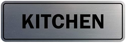 Signs ByLITA Letrero de cocina estándar (plata cepillada) - Grande