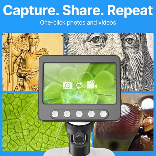 undefined WKR Coin Microscope for Error Coins, 4.3 inches 1080P LCD Digital Microscope, 50x-1000x Magnifier with 8 Adjustable LED Lights, PC View, Compatible with MacOS Windows for Adults Kids の商品画像 4