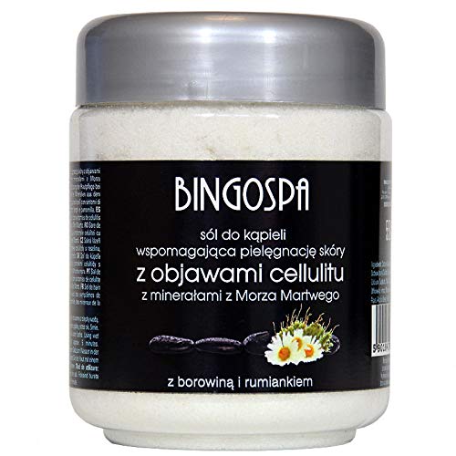 Sels de bain pour la peau pour les symptômes de la cellulite, avec minéraux de la mer Morte, tourbe et camomille, 550 g BINGOSPA