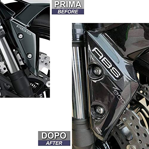 Resin Bike Motorcycle 3D Stickers Compatible with Kawasaki Z900 2021-2024. Side Plates Fender Protections from Bumps and Scratches. Resin Stickers - Silver and Black - Made in Italy
