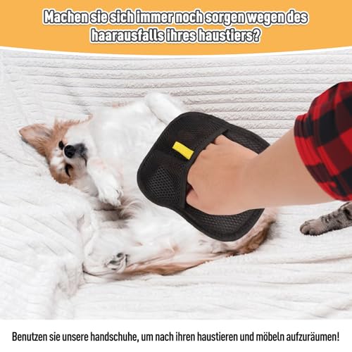 Kaempe 2 Stück Fellmagnet,Fingerlose Tierhaarentferner Handschuh für Reinigung von Pet Hair und die Fellpflege, Kleidung Sofa Remover,Haustierhaar-entferner Glattes Gesundes Katzen und Hundefell
