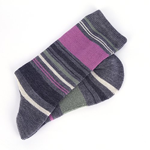 Enerwear 4 Pack Women's Merino Wool Outdoor Hiking Trail Crew Sock (Us Shoe Size 4-10,Violet/Gray/Multi) #TOP7