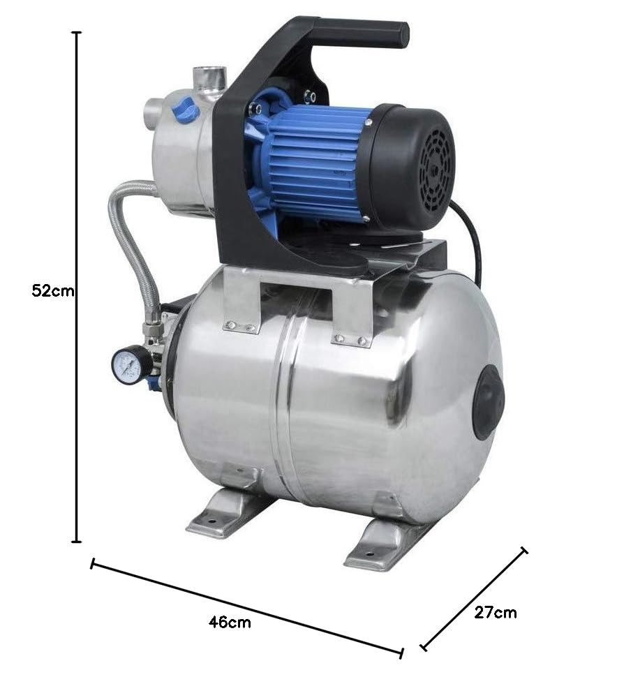 Güde 94637 HWW 1000E Hauswasserwerk (1000W, 3500l/h, Druckschalter, 19 l Edelstahltank,...
