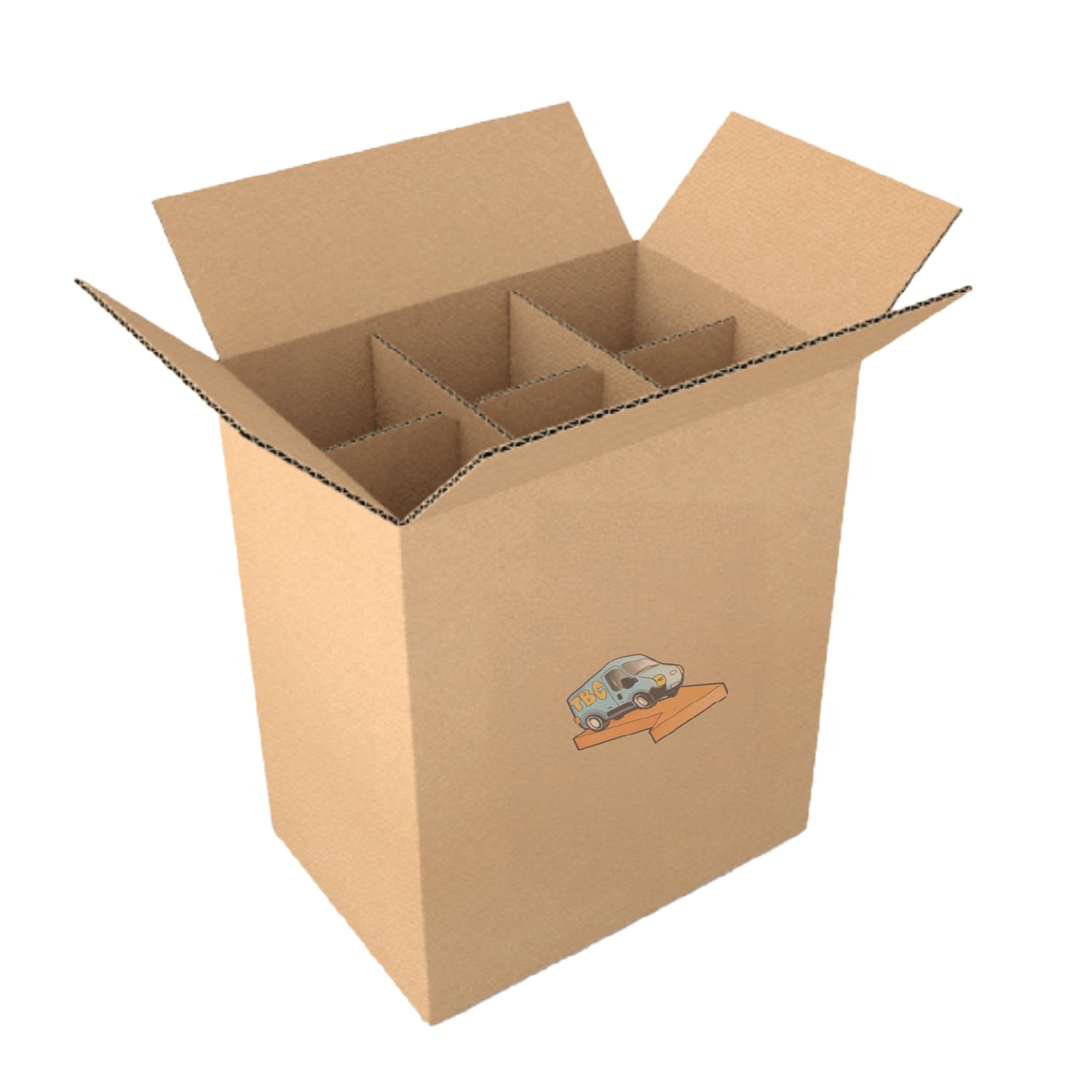 TravelBox 20 Cantinette Rigide in Cartone Doppia Onda Avana per 6 Bottiglie 30x22x36, Scatola Protettiva con Separatori Interni, Ideale per Spedire Bottiglie in Vetro e Oggetti Fragili (20)