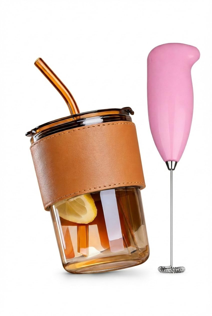 Coffee Mug with 1 Electric Handheld Beater Coffee/Milk Frother Combo Set-image-36
