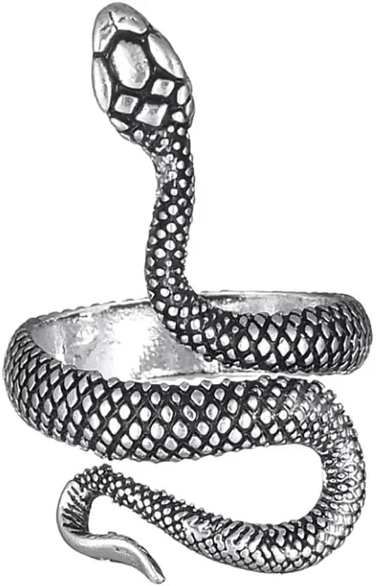 vien Snake oxide silver Ring for Men & Women (PACK OF 1PC) Alloy Sterling Silver Plated Ring-picture-47