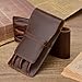 Lanxivi Coffee Leather Fountain Pen Case 3 Divided Slots, Handmade Display Pen Holder, Luxury Pen Sleeve