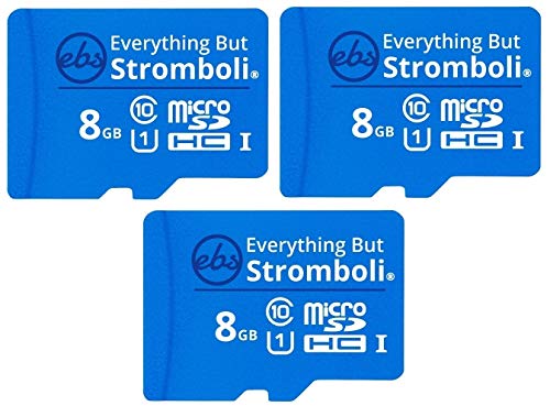 Everything But Stromboli Cartão De Memória Micro SD De 8GB Com Adaptador (Bulk 3 Pack) Classe 10, U1