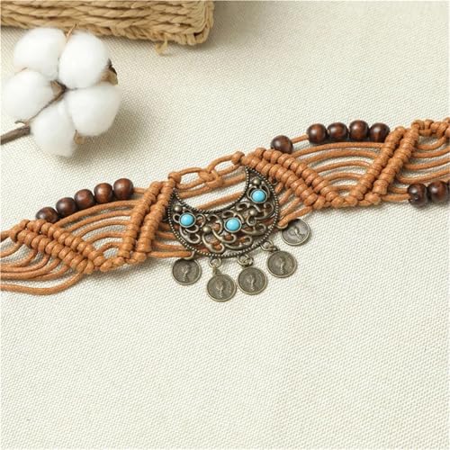 Braided Leather Belt For Women Casual Retro Tassel Decorated Waistband For Jeans And Dresses3