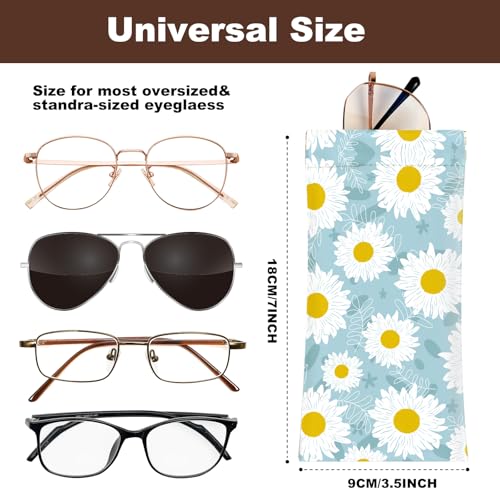 Image of Anikathy 2Pcs Sunglass Eyeglass Glasses Case Soft PU Leather with Cleaning Cloth Portable Glasses Pouch Bag for Men Women