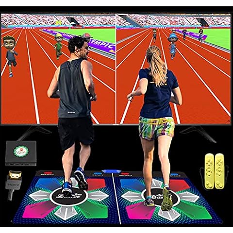Dance Mat for Kids and Adults, Birthday Gifts for Boy and Girl, Soft Play Equipment with English OS, Plug and Play Dance Pad with Wireless Receiver, Dance Mats for Gymnastics, Fitness, Dancers Cover