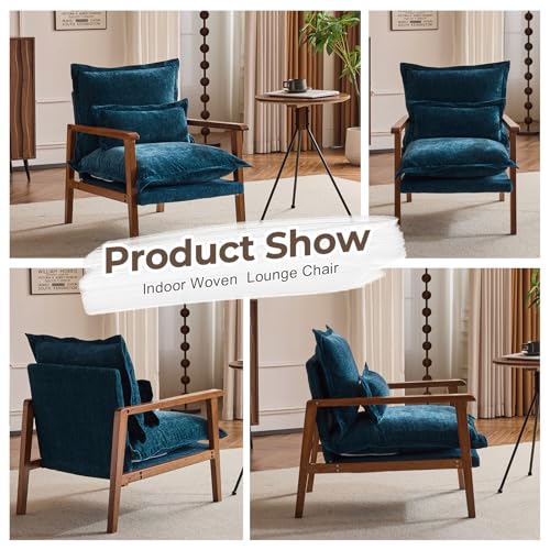 Sillón con chenille azul y verde adorable miniatura 6