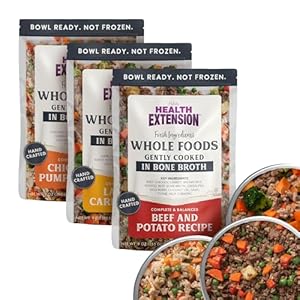 Health Extension Gently Cooked Dog Food Variety Pack – Chicken & Pumpkin, Beef & Potato, Lamb & Carrot – 9 oz Each – Human-Grade Superfood Meals for Digestion, Immunity & Coat Health (Pack of 3)