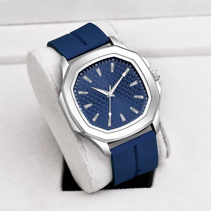 Image of styledose Minimalist dial Softest Adjustable Silicon Belt Quartz Analog Date Display Wrist Watch for Men
