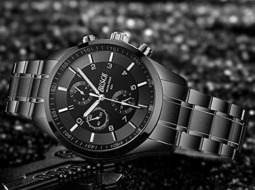 BOSCK Casual Mens Watches No Chronograph, Fashion Sport Mens Wristwatches with Stainless Steel,30M Waterproof Quartz Mens Wrist Watches,Analog Quartz Business Wrist Watch for Men