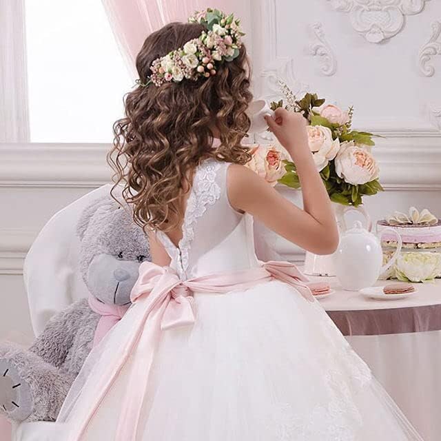 IIF Flower Girl Dress for Wedding Floral Boho Lace Wedding Bridesmaid Dress Tulle Princess Pageant Formal Party Gowns IIF0292