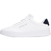 Tommy Hilfiger TH Court Lth Detail Ess Fm0fm05367, Sneaker Uomo, White (White, Desert Sky), 43 EU