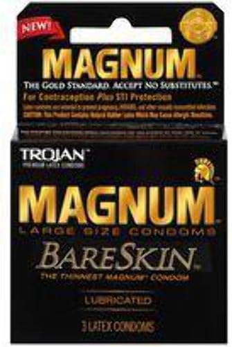 Trojan Magnum bareskin lubricado Preservativos 3EA (Pack de 6)