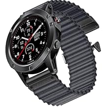 Ocean Ultra Trail Band 26mm Designed for Garmin Fenix 8 51mm/Fenix 6X/Fenix 7X/Fenix 5X Plus/Fenix 6X Pro/Fenix 3/Fenix 3 HR/Tactix Delta,Quickfit 26 Watch Nylon Bands Dark Gray, 26MM
