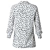 ECOWISH Womens V Neck Leopard Casual Print Tunic Long Sleeve Button Down Shirt Tops 235White M