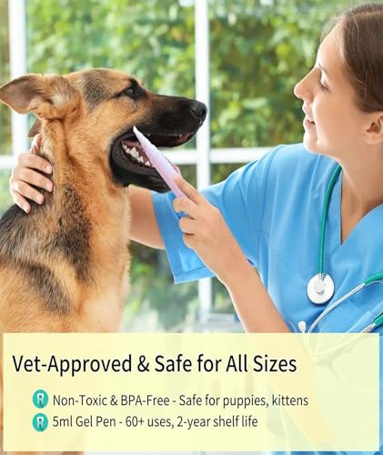 Image of Dog Teeth Cleaner, Teeth Cleaner for Dogs and Cats, All-in-One Pet Dental Care Tool with Brush and Paste, Easy to Use Teeth Cleaning Stick for Oral Hygiene, Substance Tartar Remover for Pets' Teeth