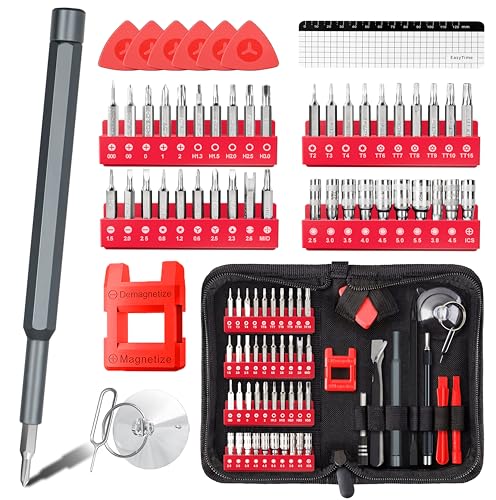 Image of EasyTime Electronics Small Screwdriver Set: 57 PCS Mini Precision Repair Tool Kit with Magnetic Bits for Computer PC Laptop Phone Switch PS4 Xbox Tablet DIY Home