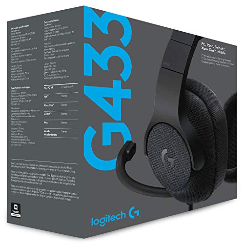 Logitech G433 7.1 Wired Gaming Headset with DTS Headphone: X 7.1 Surround for PC, PS4, PS4 PRO, Xbox One, Xbox One S, Nintendo Switch – Triple Black - image 7