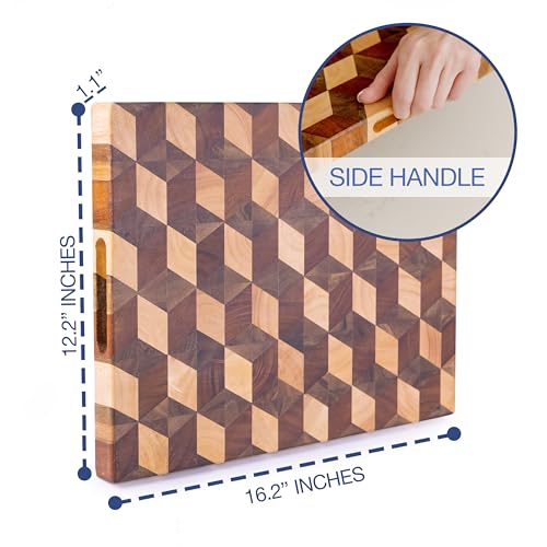 Tabla de cortar rectangular de madera de Acacia 41x31x2.8 cm miniatura 3