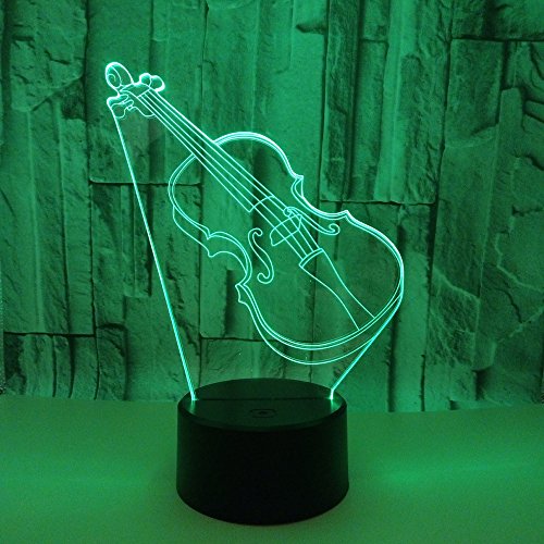 Preisvergleich Produktbild 3D Illusion LampenMusikinstrument Gitarre Nachtlampe 7 Farbwechsel Fernbedienung USB-powered Nachttischlampe für Kinder Junge und Mädchen Geburtstag Geschenk Schlafzimmer Tischlampe Dekoration