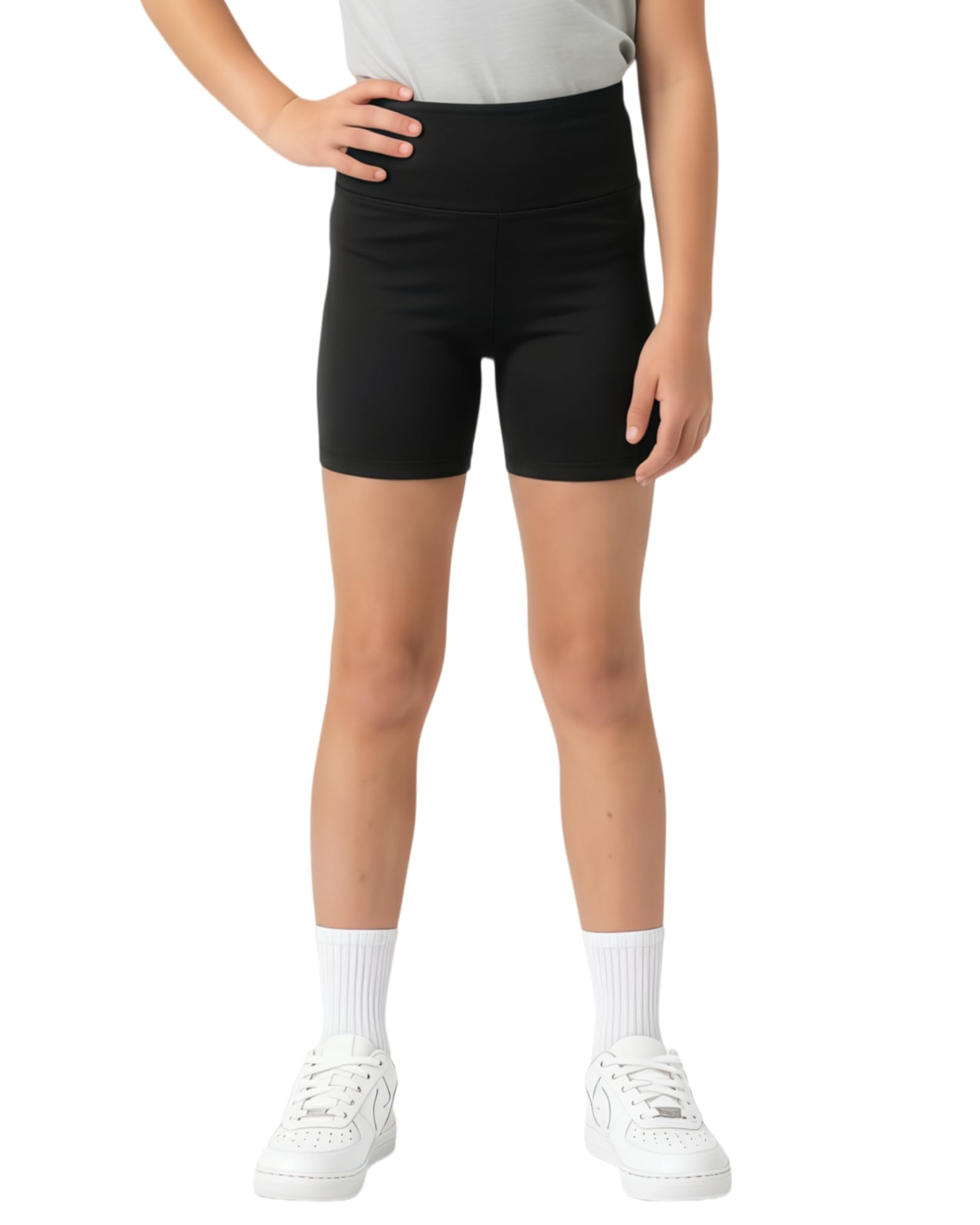 FlexVie Radlerhose Mädchen 1er/2er/3er Pack – Kurze Sporthose & Leggings für Kinder, Blickdichte Turnhose kurz mit Soft-Bund