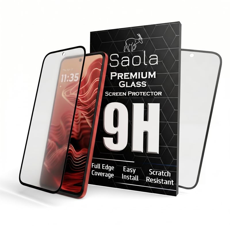 Image of Saola Anti-Glare Matte Screen Protector for Motorola G35 5G | Smooth Touch Finish, 9H Strength Glass, Full Coverage, Bubble-Free Installation Kit | Quick & Easy Application | Pack of 1