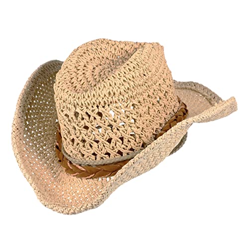BESPORTBLE Portable Straw Beach Hat Stylish Sun Protection for Boys and Summer Wide Brim Sun Shade for Outdoor Activities for Beach Vacations and Photo Shoots Beige