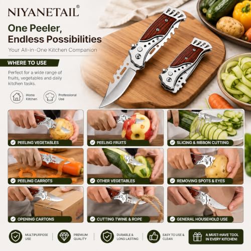 NIYANETAIL Vegetable Peeler with Wooden Handle - Image 7