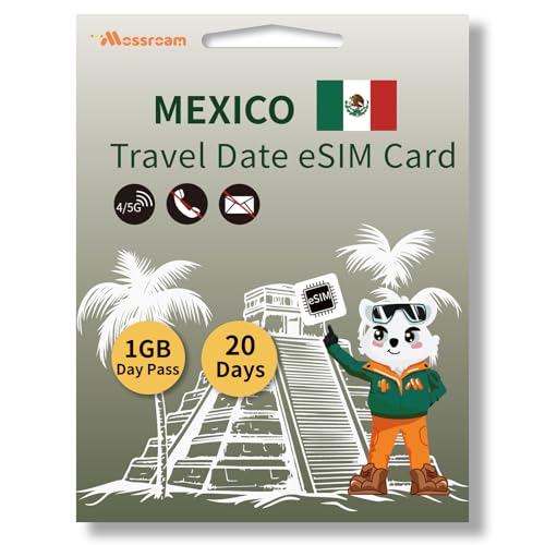 Mexico eSIM Data Plan - 1GB Daily for 20 Days - Fast 5G/4G LTE - No Roaming Fees - Works on iPhone, Android & eSIM-Compatible Devices