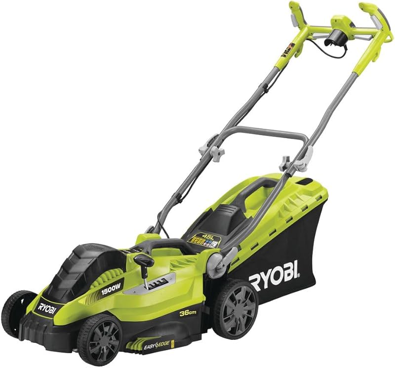 Ryobi 5133002345 Tondeuse à Gazon électrique, 1500 W, Vert, Largeur de Coupe 36 cm