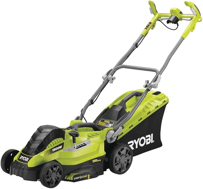 Ryobi 5133002345 Tondeuse à Gazon électrique, 1500 W, Vert, Largeur de Coupe 36 cm