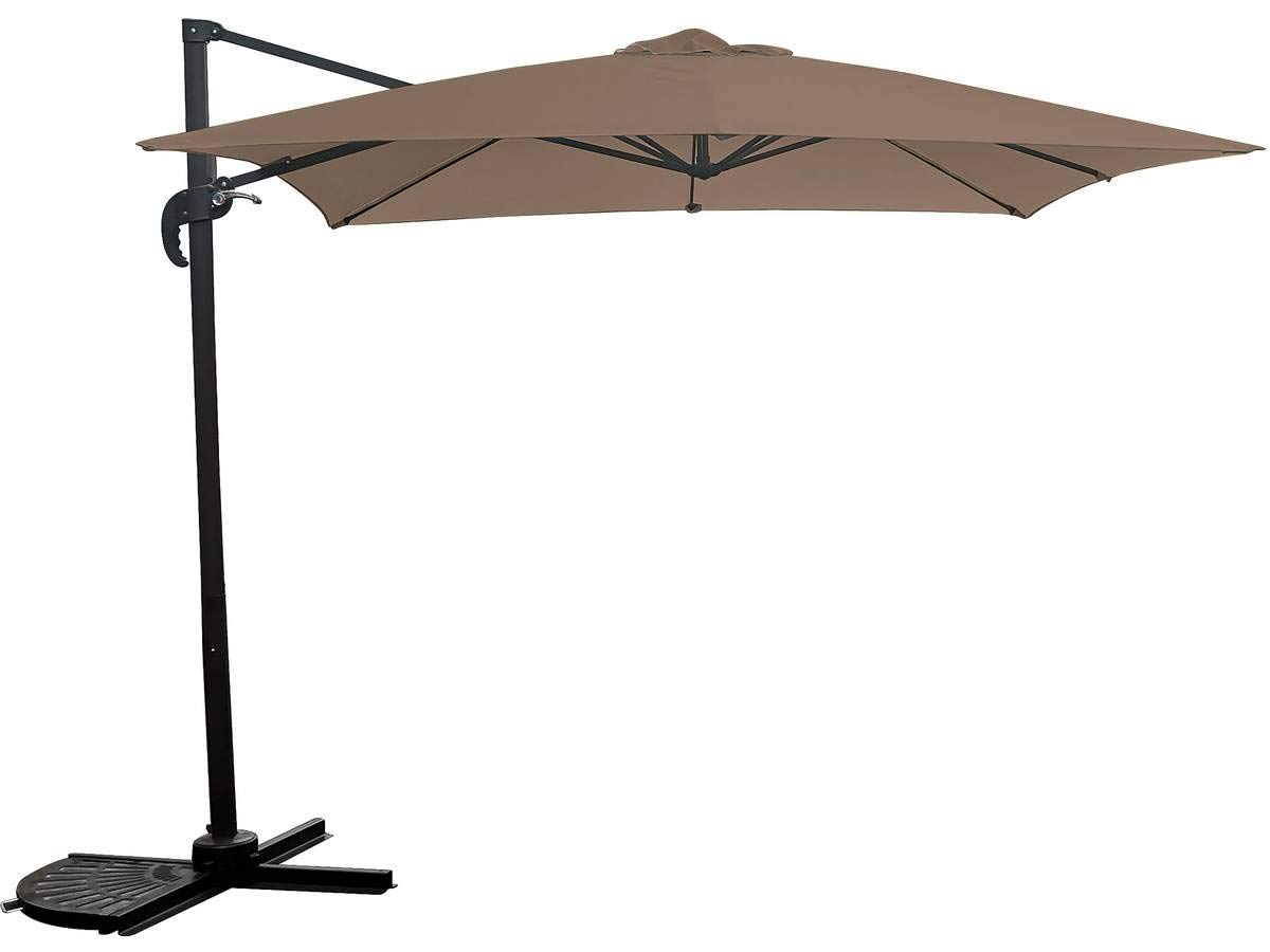 Sombrilla de jardin deportada Soleil - Cuadrada - 2.5 x 2.5 m - Topo