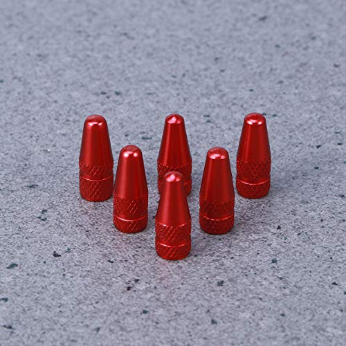 6 Pcs Tapones de Válvula para Bicicleta Rojos miniatura 5