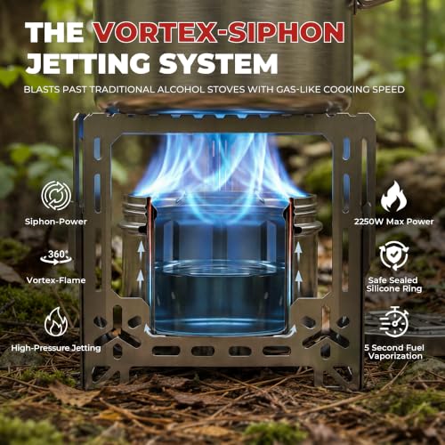 Image of ALOCS 2250W Alcohol Stove Set with Foldable Stand Camping Stove