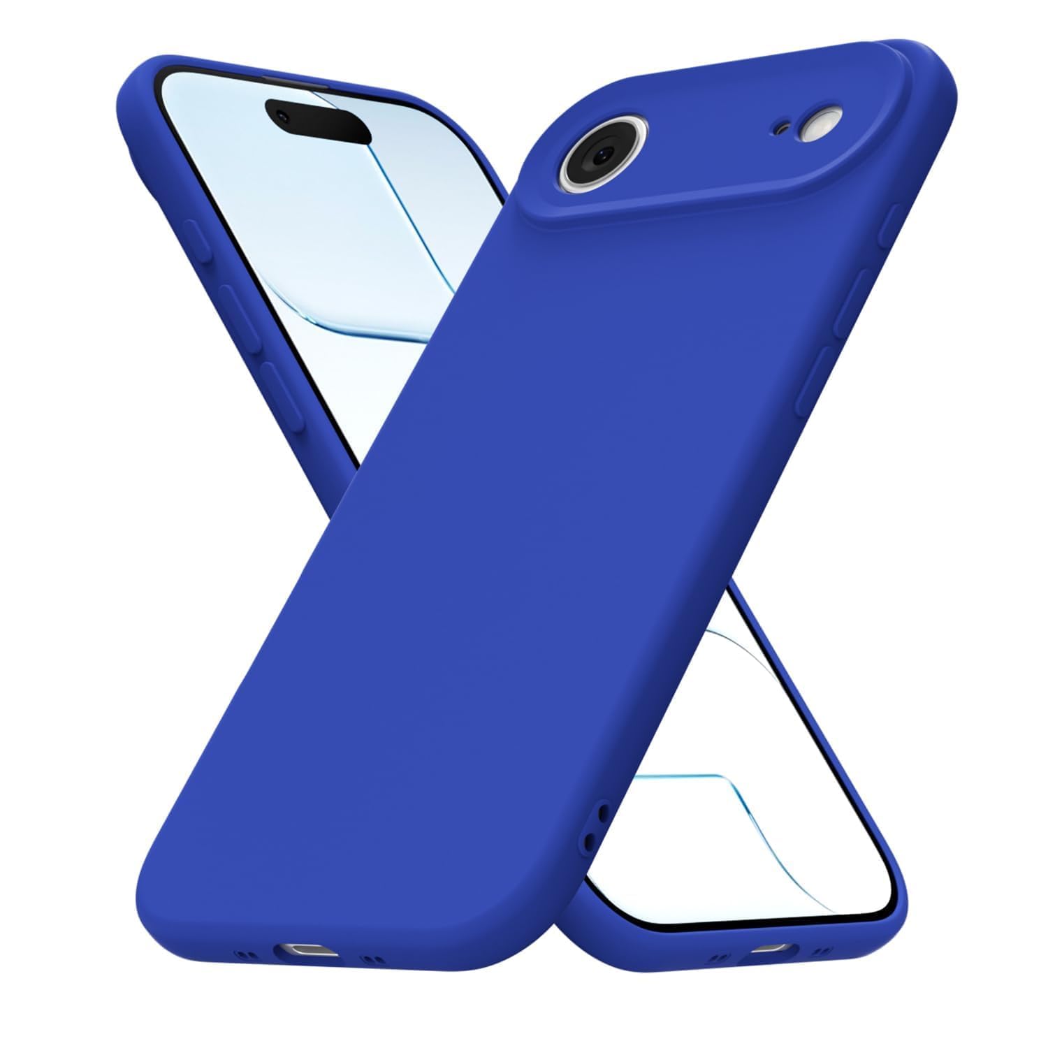 Photo 1 of uvcoat for iPhone 17 Air Case Silicone Phone Case, Slim Thin Soft Rubber Gel Cases for Women Girls, Cute Matte TPU Phone Cover with Full Camera Protection, Minimalist Plain Design, Royal Blue
