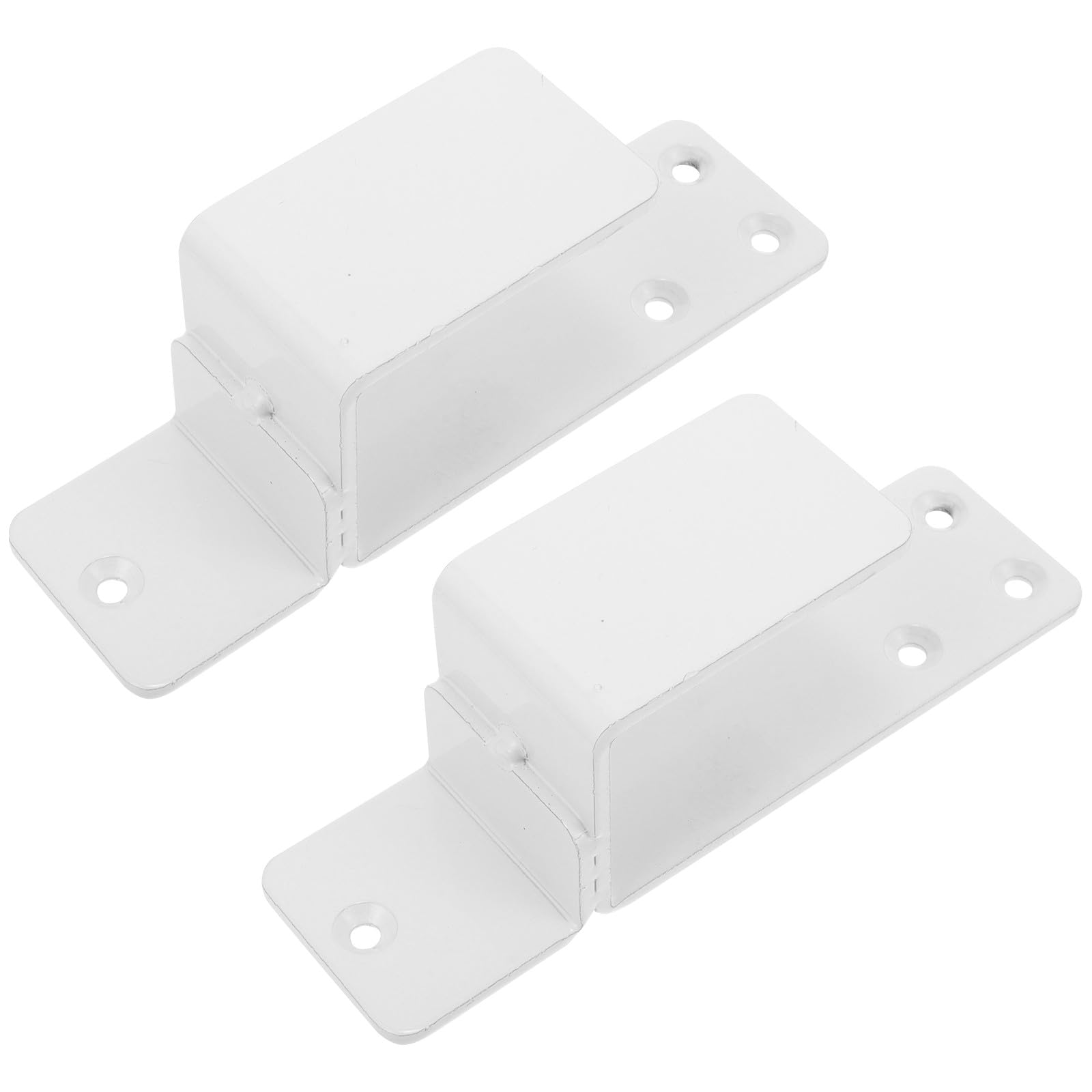 Supports de Barricade de Porte Robustes Blancs 2 Pièces Supports de Loquet de Porte Renforcés en Acier Kit de Quincaillerie Barre de Sécurité pour Entrée et Escalier