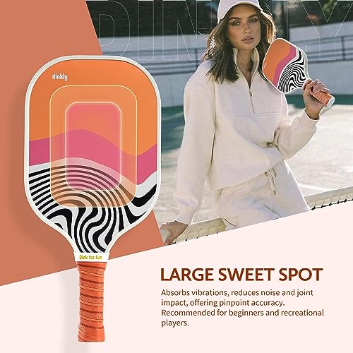 Image of Pickleball Paddles Set of 2 - USAPA Approved Graphite /Fiberglass Pickleball Racket, 2 Pickleball Rackets, 4 Balls and 1 Portable Carry Bag, Pickle Ball Set for Men Women, Orange Sunset