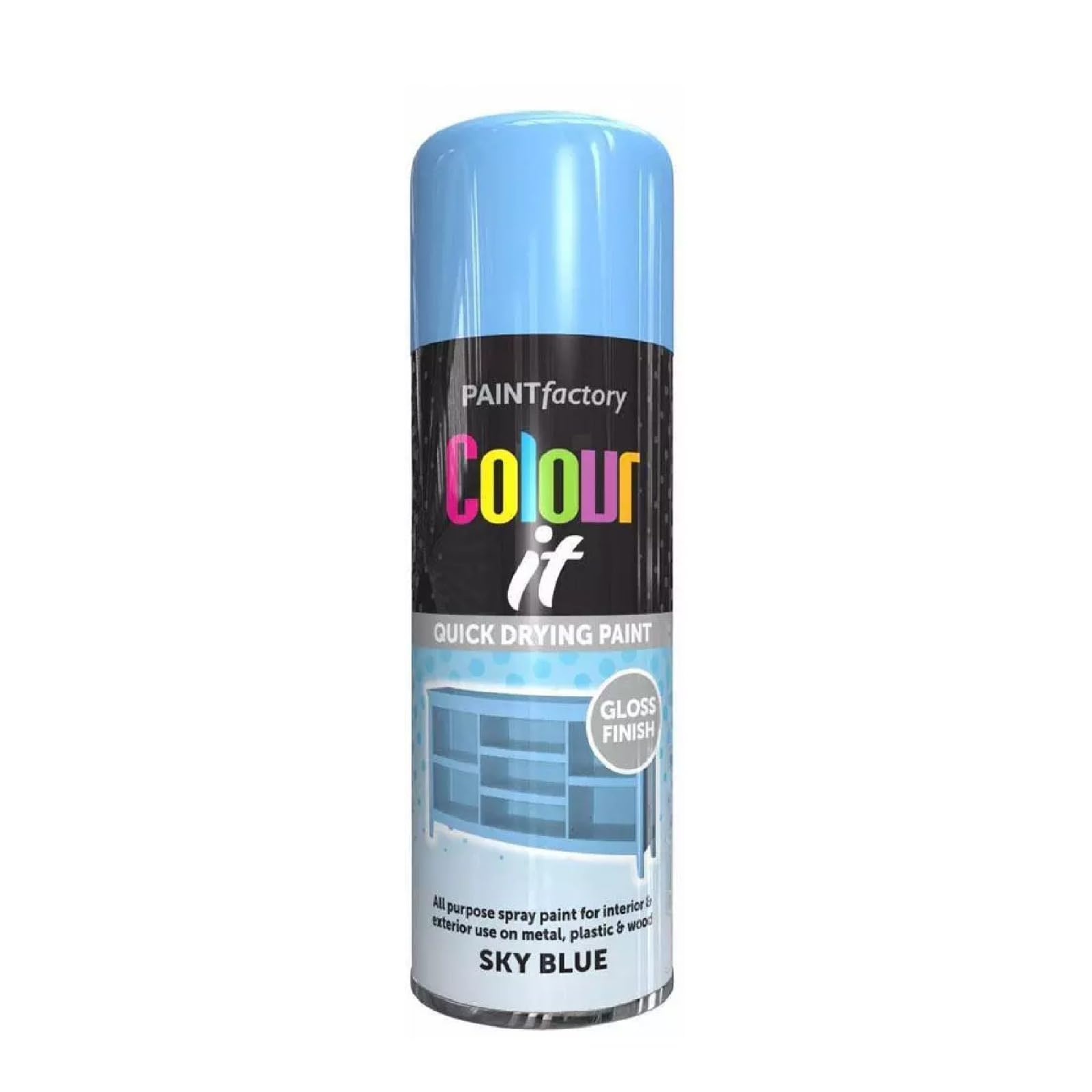 YSAMAX Blue Gloss Spray Paint, Aerosol Form, Quick Drying Formula, Stunning Appearance, Excellent Coverage, Versatile Uses, Long-Lasting, 400ML, (1PCS)