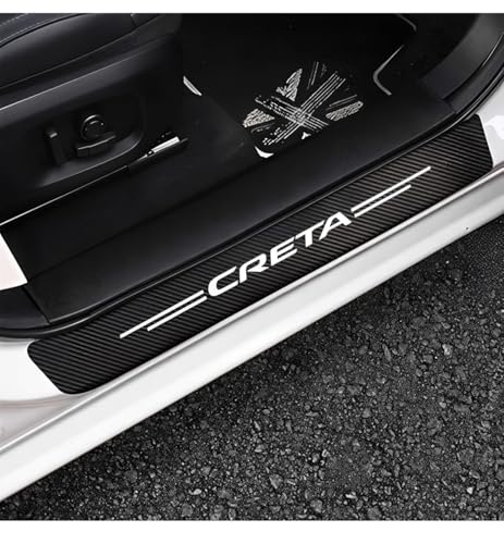 Image of Automobile Carbon Door Sill Protector Creta, Set of 4, Anti-Scratch Protection