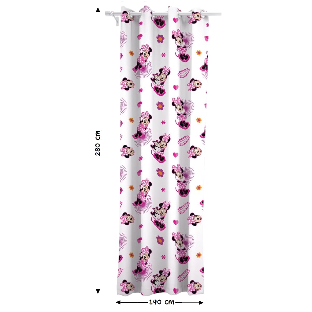 Tenda Velata Minnie Mouse 140x280 cm Semitrasparente Bambini Disney Rosa Poliestere