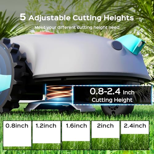 Image of YARDCARE V100 Robot Lawn Mower with HD Vision Navigation, Smart Obstacle Detection, Collision Sensors, Adjustable Cutting Height, Low-Noise Operation-Perfect for Small Lawns up to 1,600 sq ft.