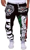 Venxic Men's Flag Print Drawstring Jogger Pants Hip Hop Gym Workout Sweats Pants (Medium, Italian-Flag-Black)