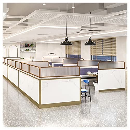 ZYCHSJXA Separador de Pared – Panel divisorio para privacidad en oficinas y restaurantes. Accesorios incluidos (Color: Marco Blanco Dorado, Tamaño: 100x25cm)